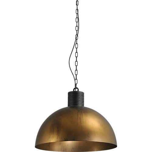 Industriële hanglamp Larino Ø60cm antiek messing buitenkant