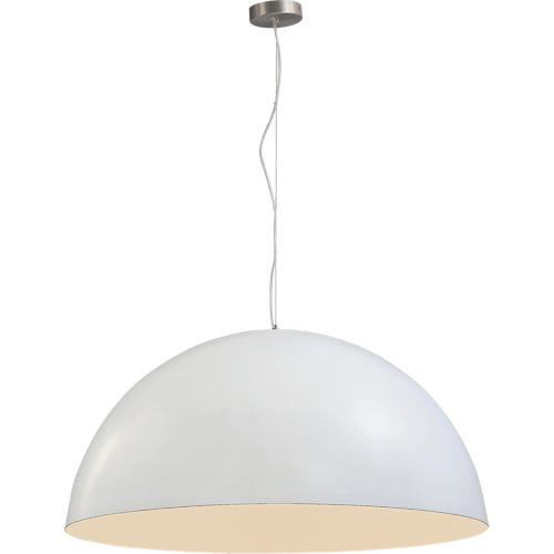 Industriële hanglamp Larino Ø80cm wit buitenkant E27