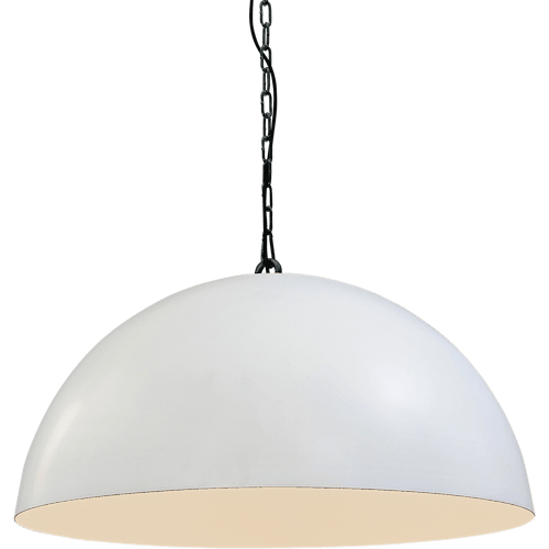 Industriële hanglamp Larino Ø80cm wit buitenkant