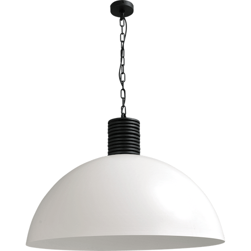 Industriële hanglamp Larino Ø80cm wit buitenkant