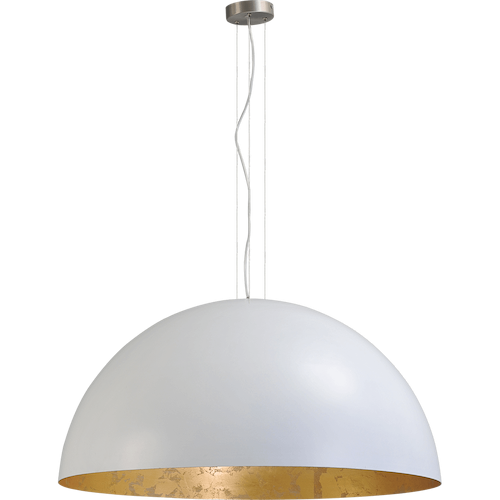 Industriële hanglamp Larino Ø80cm wit buitenkant