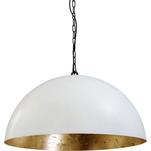 Industriële hanglamp Larino Ø80cm wit buitenkant