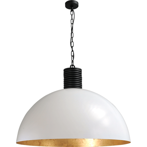Industriële hanglamp Larino Ø80cm wit buitenkant