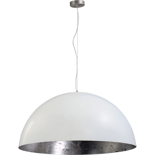 Industriële hanglamp Larino Ø80cm wit buitenkant