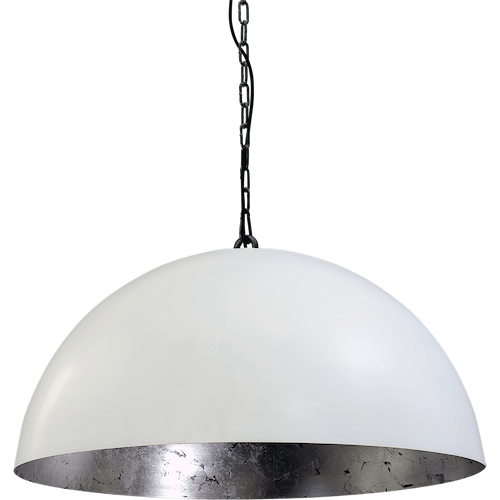 Industriële hanglamp Larino Ø80cm wit buitenkant