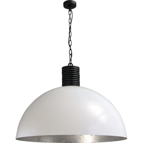 Industriële hanglamp Larino Ø80cm wit buitenkant
