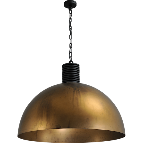 Industriële hanglamp Larino Ø80cm antiek messing buitenkant