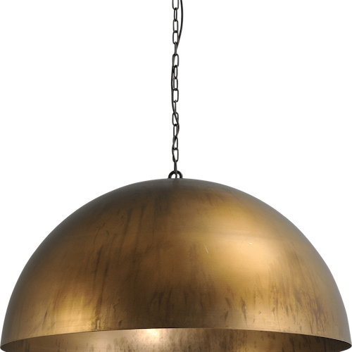 Industriële hanglamp Larino Ø100cm antiek messing buitenkant