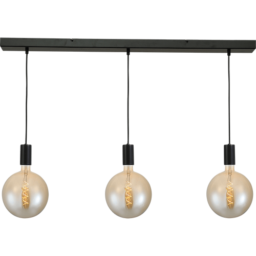 Hanglamp Tessi 3-lichts mat zwart 100x8cm