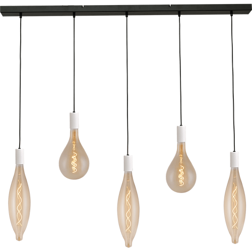 Hanglamp Tessi 5-lichts mat wit 130x8cm