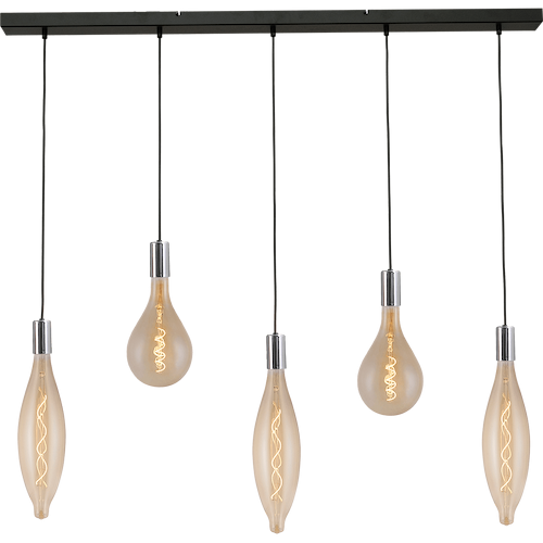 Hanglamp Tessi 5-lichts chrome 130x8cm
