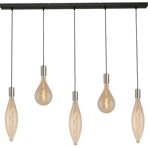 Hanglamp Tessi 5-lichts mat nikkel 130x8cm