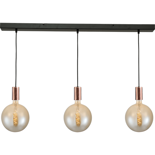 Hanglamp Tessi 3-lichts glimmend koper 100x8cm