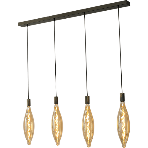 Hanglamp Tessi 4-lichts dappled oil 130x8cm