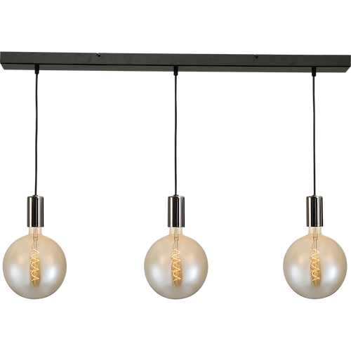 Hanglamp Tessi 3-lichts zwart chrome 100x8cm