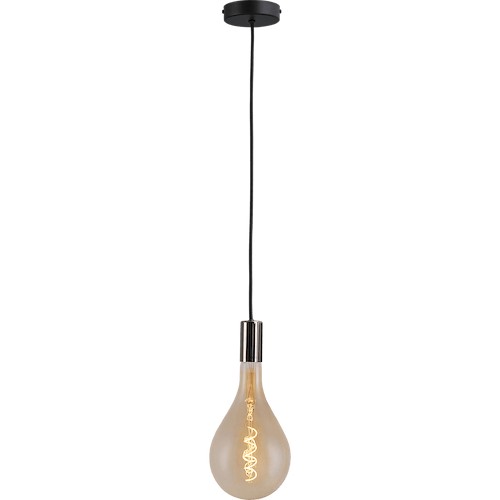 Hanglamp Tessi 1-lichts pendant zwart chrome E27