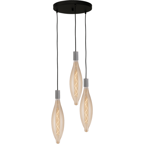 Hanglamp Tessi 3-lichts beton look Ø35cm