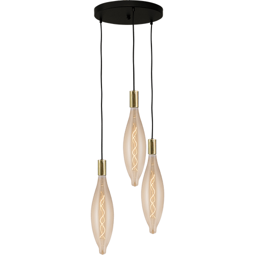 Hanglamp Tessi 3-lichts glimmend messing Ø35cm