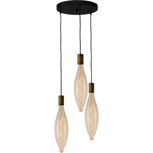 Hanglamp Tessi 3-lichts antiek messing Ø35cm