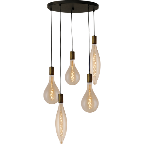 Hanglamp Tessi 5-lichts antiek messing Ø50cm E27