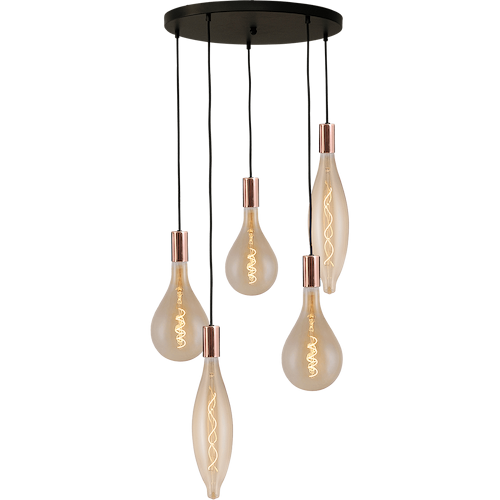 Hanglamp Tessi 5-lichts glimmend koper Ø50cm