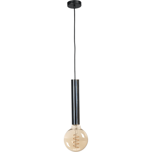 Hanglamp Tomasso 1-lichts dappled oil E27 - Ø45x250mm -  zwarte stoffen kabel 200cm - MASTERLIGHT