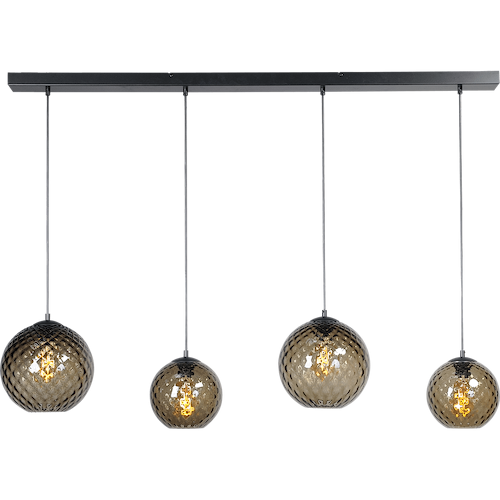Hanglamp Baloton 4-lichts mat zwart 130x8cm