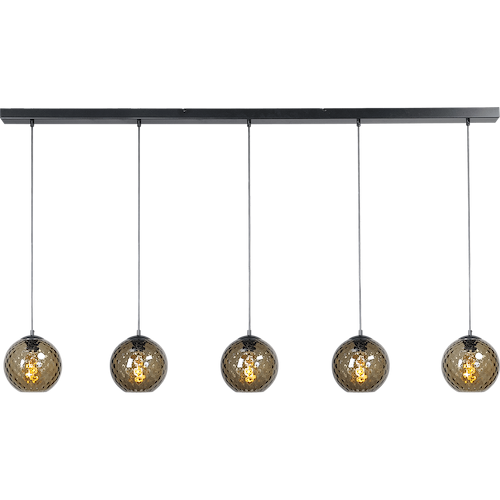 Hanglamp Baloton 5-lichts mat zwart 160x8cm