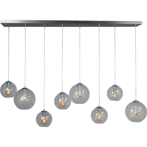 Hanglamp Baloton 8-lichts mat nikkel 160x25cm