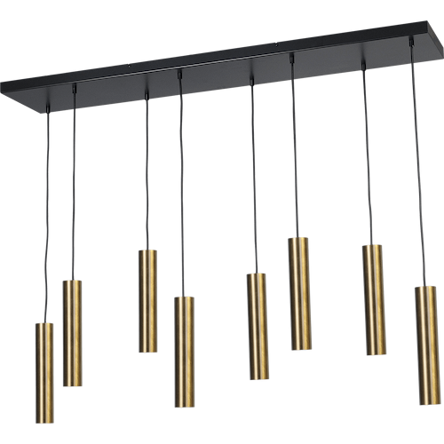 Hanglamp Run 8-lichts antiek messing