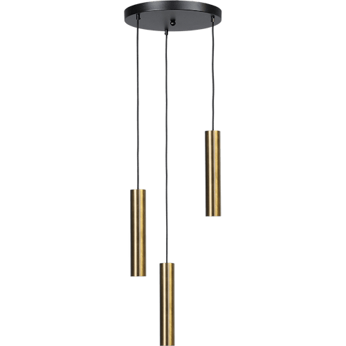 Hanglamp Run 3-lichts antiek messing
