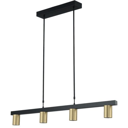 Hanglamp Bounce zwart/mat goud 4-lichts - breedte 100cm - exclusief 4x GU10 - MASTERLIGHT