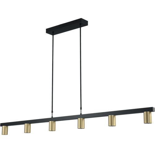 Hanglamp Bounce zwart/mat goud 6-lichts - breedte 160cm - exclusief 6x GU10 - MASTERLIGHT