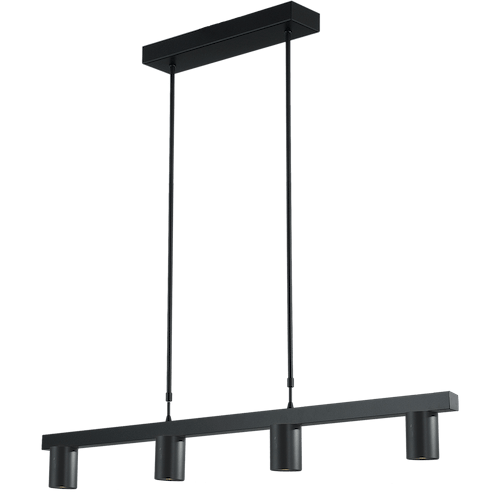 Hanglamp Bounce zwart/zwart 4-lichts - breedte 100cm - exclusief 4x GU10 - MASTERLIGHT