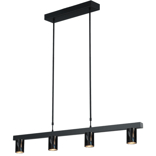 Hanglamp Bounce zwart/dappled oil 4-lichts - breedte 100cm - exclusief 4x GU10 - MASTERLIGHT