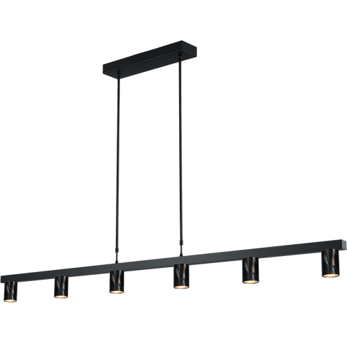 Hanglamp Bounce zwart/dappled oil 6-lichts - breedte 160cm - exclusief 6x GU10 - MASTERLIGHT