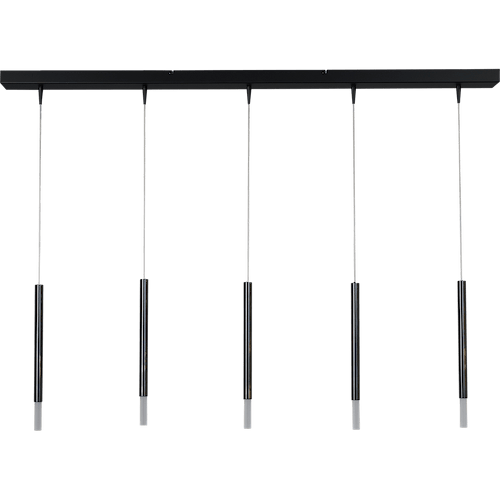 Hanglamp Flute 5-lichts zwart/dappled oil 130x8cm