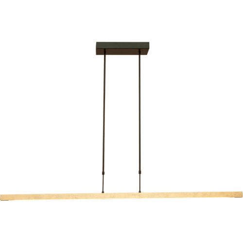 Hanglamp Real 3 - minimalistische smalle hanglamp zwart nikkel/bladgoud 130 x 3 cm - dimbaar met ingebouwde dimmer - DTW - 44W - 2700-2200K - 5280 Lumen - push-dimmer. De LED lichtbron is voorzien van de nieuwe dim to warm technologie. Dat wil zeggen dat als u de lamp dimt met de pushdimmer - het licht minder maar ook warmer wordt. Voluit is de lichtkleur 2700 Kelvin (warm wit) en gedimd 2200 Kelvin (Flame). MASTERLIGHT