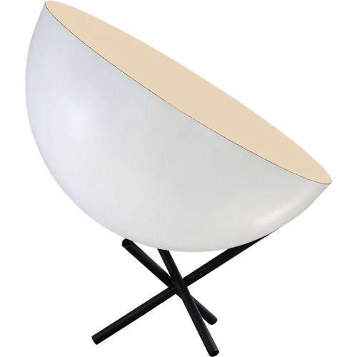 Industriële tafellamp Larino Ø40cm wit buitenkant E27