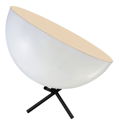 Industriële tafellamp Larino Ø30cm wit buitenkant E27