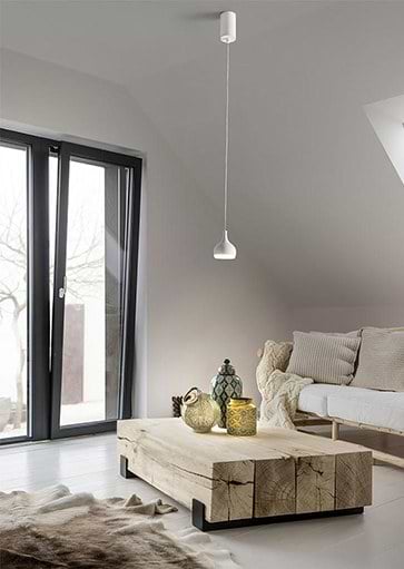 Minimalistische hanglamp Art Delight. Serie Ohio. Wit LED. Moderne design hanglamp. Te koop bij Webo Verlichting in Beuningen bij Nijmegen of online in de Webo lampen online webshop.