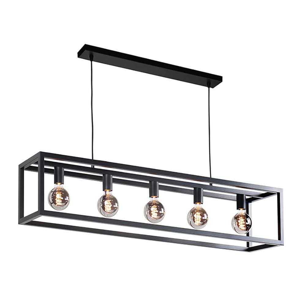Hanglamp Fragola 5 X E27  120cm. Zwart