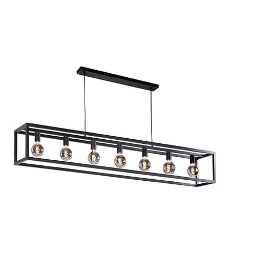 Hanglamp Fragola 7 X E27  168cm. Zwart