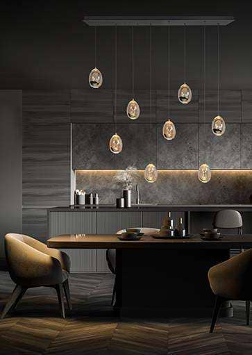 Hanglamp Golden Egg Balk 115cm 8 x 5W 2700K dimbaar. H545902