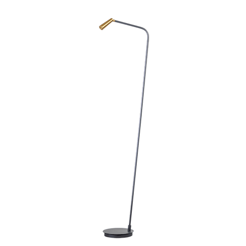 05-VL8380-3004. Moderne vloerlamp met spot zwart/goud. Geïntegreerd LED. Serie Barry - ETH. Deze spot vloerlamp is dimbaar in drie standen. In de Barry serie van ETH bevinden zich ook plafondspots met 1