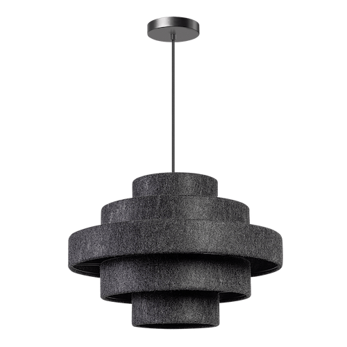 05-HL4397-93. Een sfeervolle antraciet kleurige hanglamp van vilt. Serie Jones van het merk ETH. Deze Jones hanglamp is ook verkrijgbaar in de kleuren groen en creme. Zoek in onze website op 'Jones'.