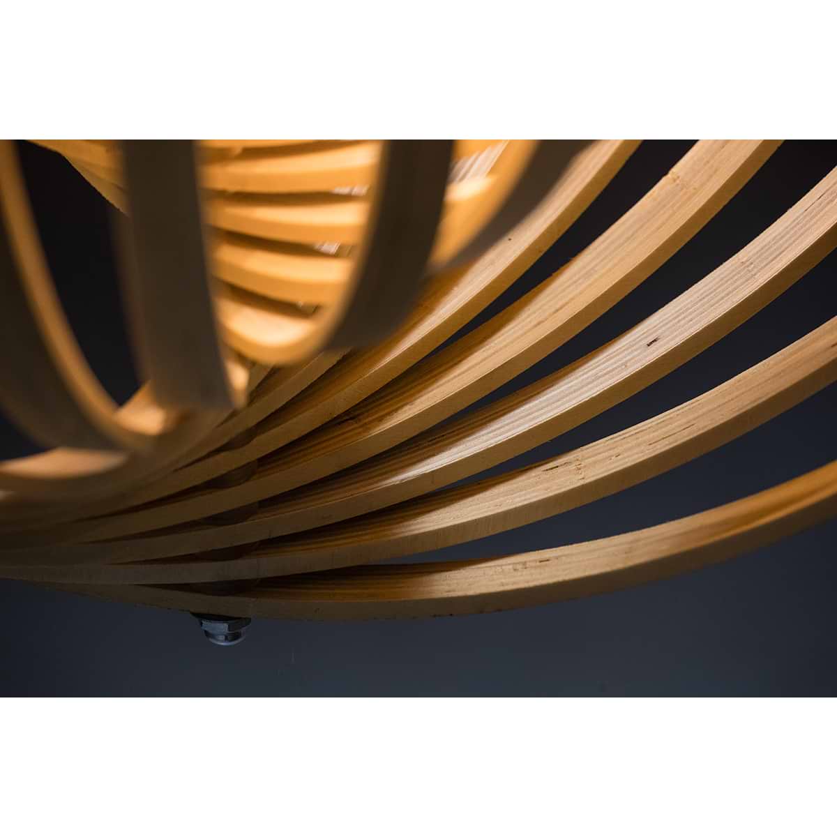 Bijzondere naturel houten hanglamp Woody, diameter 59 cm. Ringen verstelbaar - ETH - Afbeelding 14