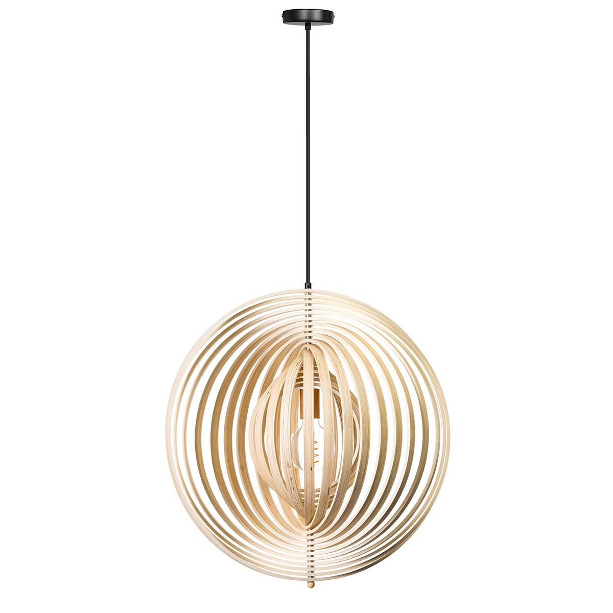 05-HL4540-70. Bijzondere naturel houten hanglamp Woody