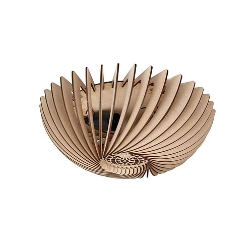 Naturel houten plafondlamp 36 cm rond