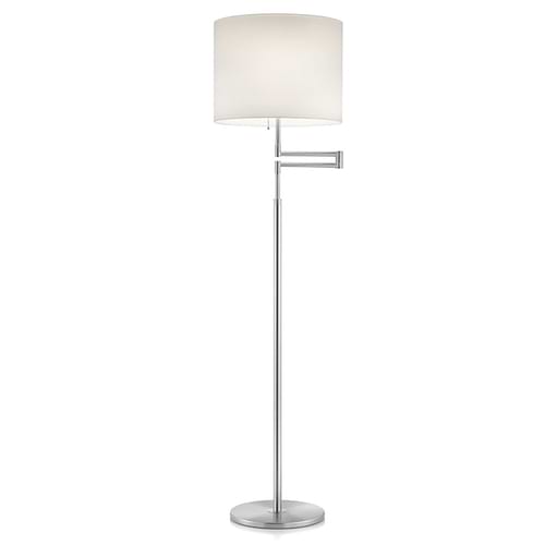 Moderne vloerlamp, 41.912.05-10*, van de Duitse fabrikant Knapstein. Met trekkoord om lamp een en uit te schakelen. In hoogte vertelbaar. De lamp kan 550 mm naar zijkant geschoven worden. Alle lampen van Knapstein zijn van zeer degelijke kwaliteit. Voor meer opties uit de serie: MILA, kunt u de zoekfunctie gebruiken op onze site. Dan ziet u welke andere opties er binnen de serie zijn. Kleur: nikkel mat. Lampenkap Chintz creme binnen- en buitenzijde. Aantal lichtpunten: 2. Lichtbron: exclusief. Breedte in mm: 350. Lengte/diepte in mm: 635.